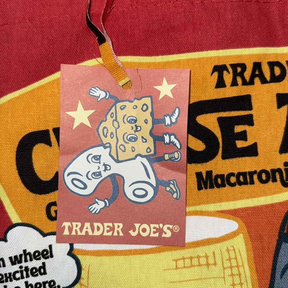 Trader Joe’s Red & Yellow Cheese Adventure Tote Bag Canvas Limited Edition Qty 2 - Picture 2 of 3